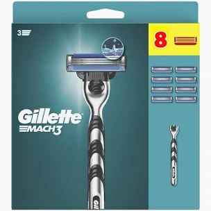 Станок для гоління Gillette Mach3 з 8 змінними касетами (бритва жилет мак3) Львів - фото 1