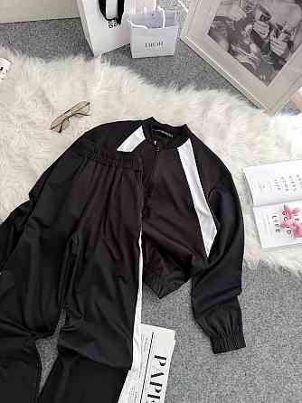 Жіночий прогулянковий костюм-двійка: кофта та штани трикотаж Чорний, 46/48 Одеса