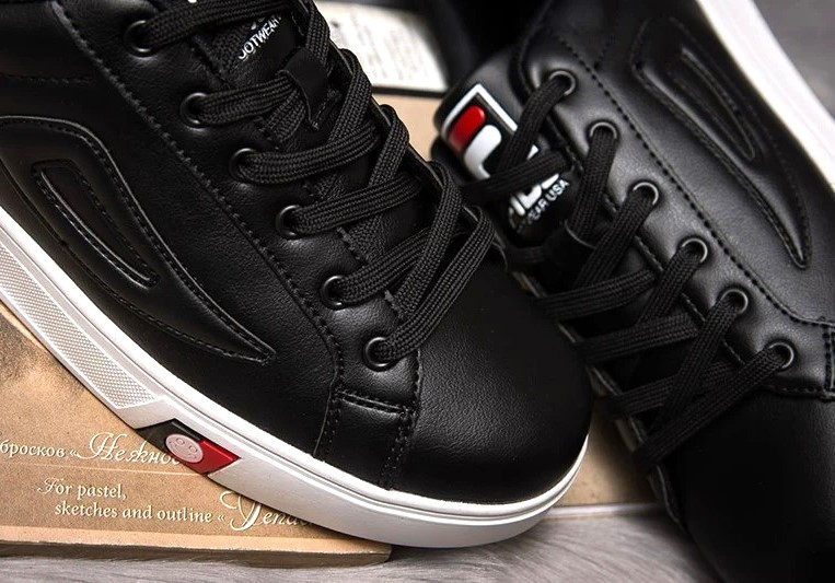 Мужские Кроссовки FILA Черные Белые Кеды Фила Кожаные (размеры: 40,41,42,43,44) Видео Обзор Днепр - изображение 10