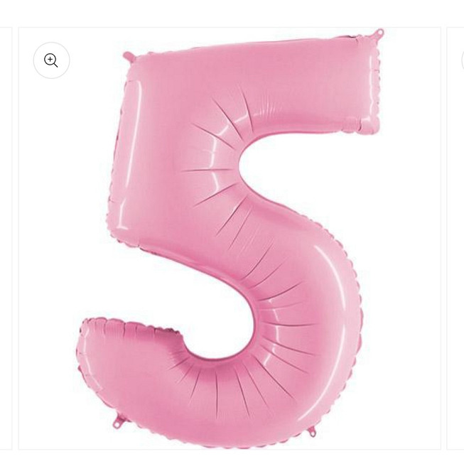 Цифра фольгированная 5 розовая 40