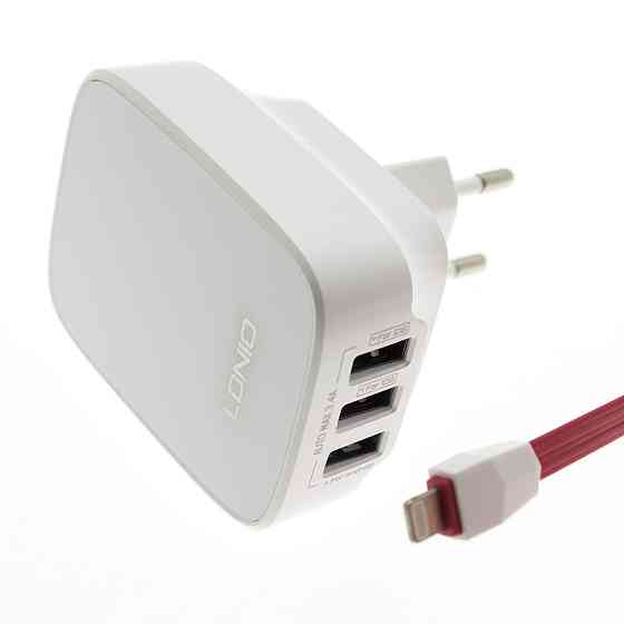 Мережевий адаптер (зарядний пристрій) LDNIO DL-AC65 3xUSB 3.4 A + кабель micro USB Полтава
