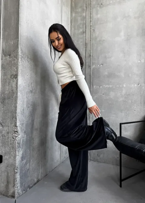 Велюрові жіночі брюки вільного крою з високою посадкою Одеса - фото 15