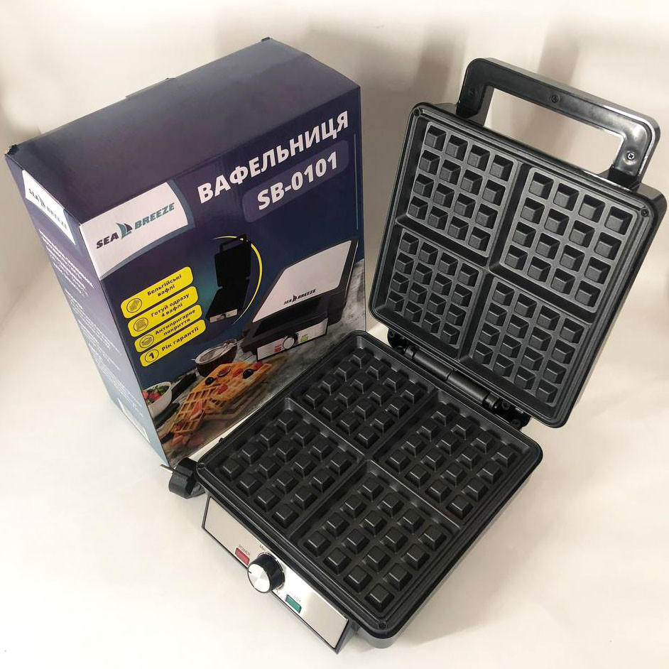 Вафельниця для тонких вафель SeaBreeze SB-0101 1200 Вт, Вафельниці для віденських вафель IG-23 Львів - фото 6