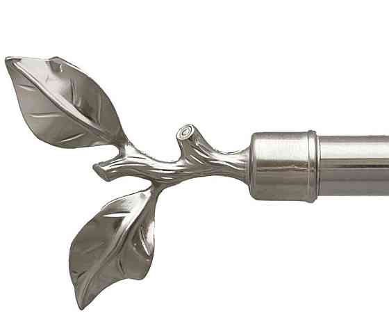 Карниз Orvit Листок Троянди металевий дворядний техно гладка труба кільце металеве Нержавіюча Сталь 25\19 мм 160 см (00-00026553) Львів