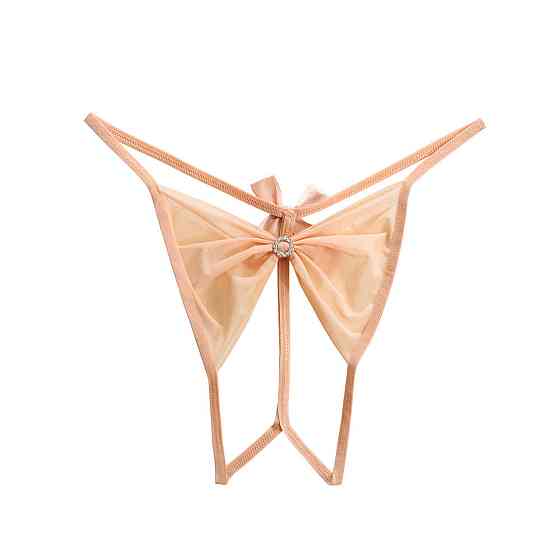 Трусики з розрізом у формі бантика one size бежевий Київ