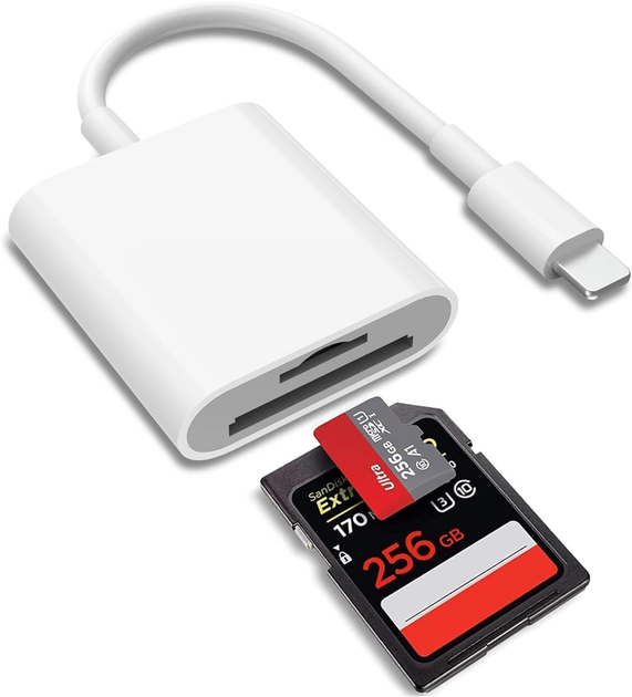 Lightning OTG картрідер для читання карток пам'яті TF/SD Card Reader для iPhone iPad Луцьк - фото 1