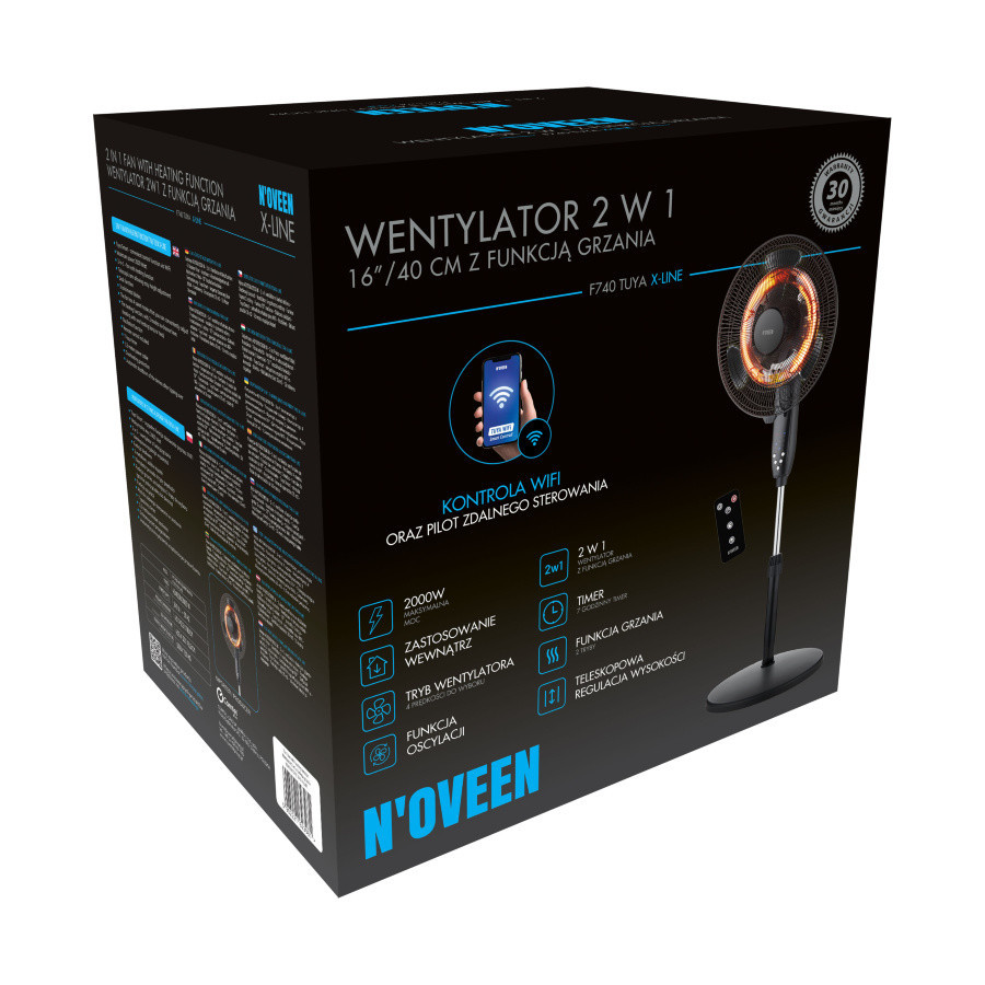 Вентилятор 2 в 1 с функцией обогрева F740 Tuya WiFi Smart X-LINE Киев - изображение 10