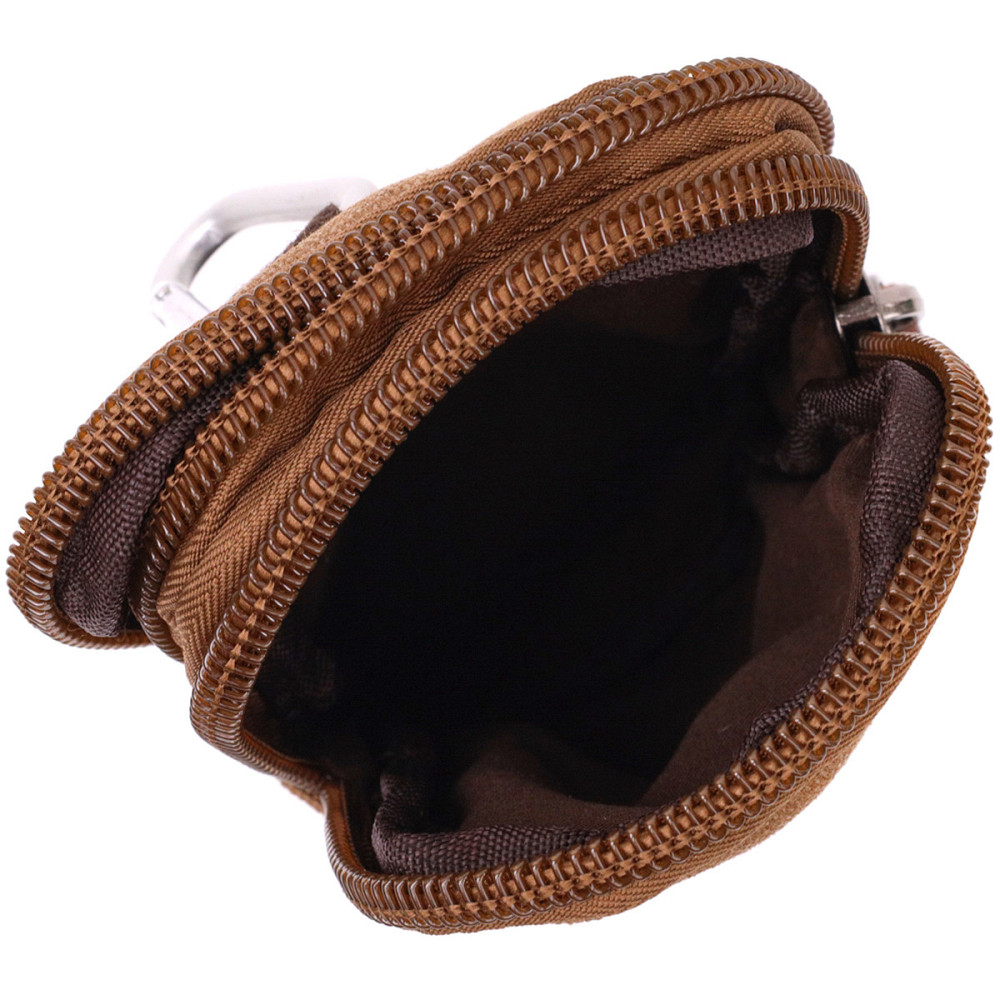 Добротная сумка-чехол на пояс с металлическим карабином из текстиля Коричневый (Vintage) Киев - изображение 10