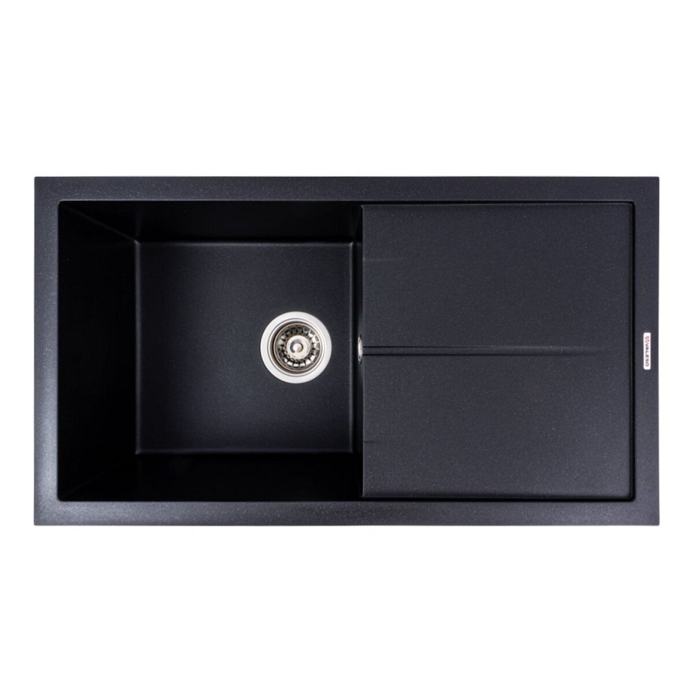 VALESO Гранітна мийка для кухні VALESO SOLID 7843 матова Чорний металік Коломыя - изображение 9