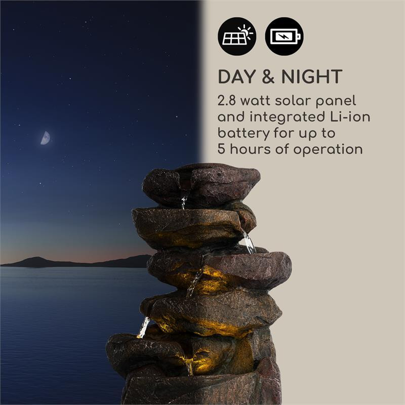 Сонячний фонтан Savona 2,8 Вт, полірезинина, акумулятор 5 год, світлодіоди, імітація каменю (Німеччина, читати Рівне - фото 7