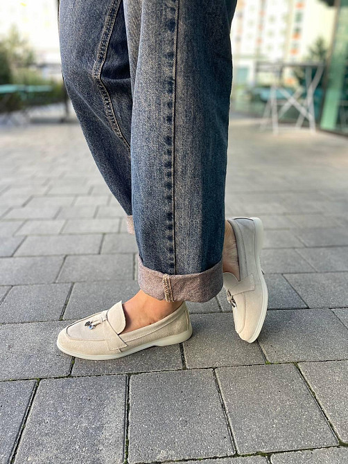 Mermaid Стильні жіночі лофери з натуральної замші світло-бежеві весна-осінь (6048) р. 36-41 / З Коломия - фото 5