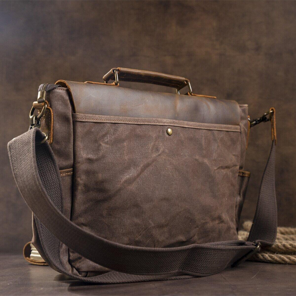 Солідний портфель на плече Vintage 20119 Коричневий Київ - фото 3