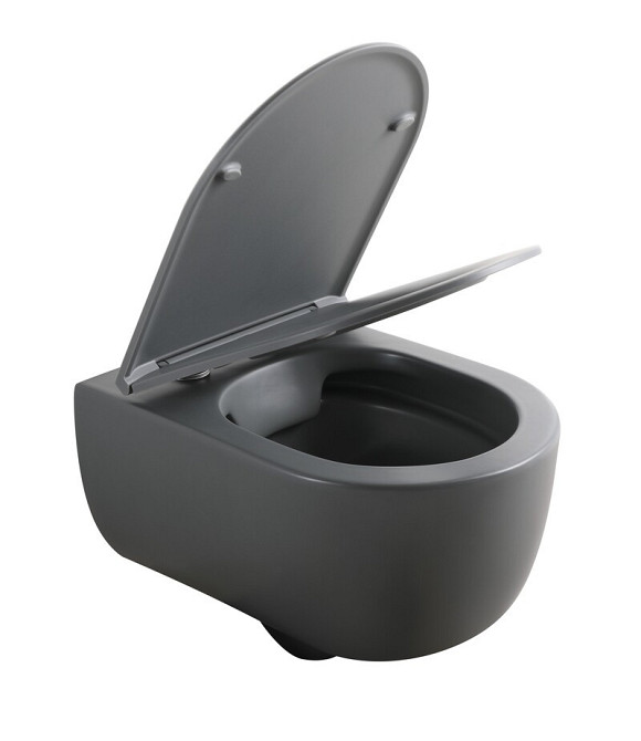 Унітаз підвісний Mixxus Premium TOPPER-0303-R GRAY 495x370x350mm система змиву RIMLESS (MP6657) Київ - фото 10