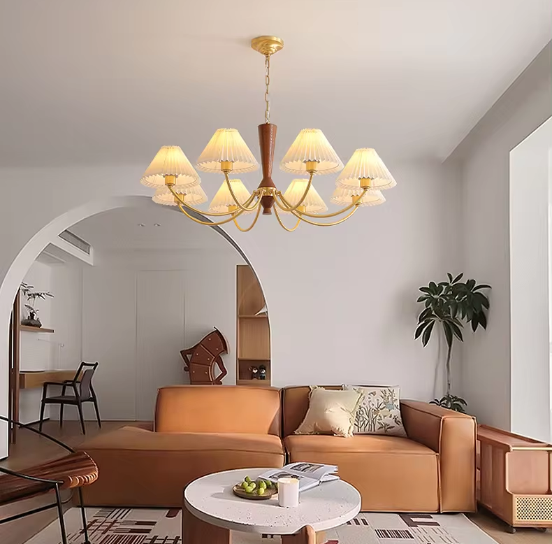 Светодиодная люстра Пем 5031 (Золотая) на 8 плафонов Киев - изображение 9