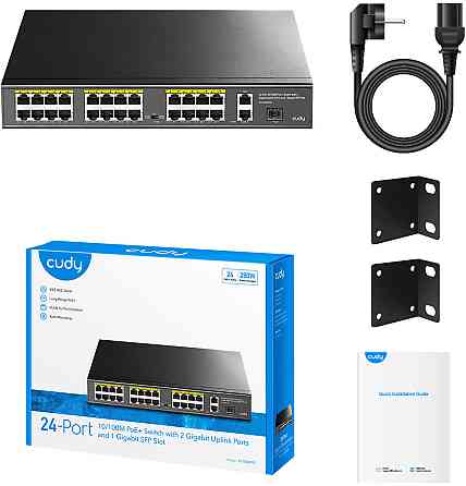 Комутатор Cudy FS1026PS1, 24 порт10/100M PoE+ Switch with 2 Gigabit Port+ 1SFP 300W Вінниця