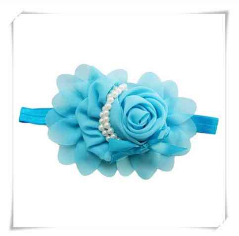 Дитяча блакитна пов'язка - окружність 36-50см, розмір квітки 13см Київ