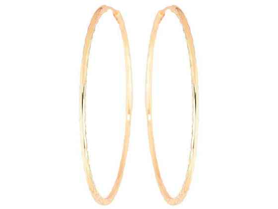 Серьги Позолота 18K кольца конго «Декоративный узор» ø 5.3см 270621 ТМ XUPING Киев