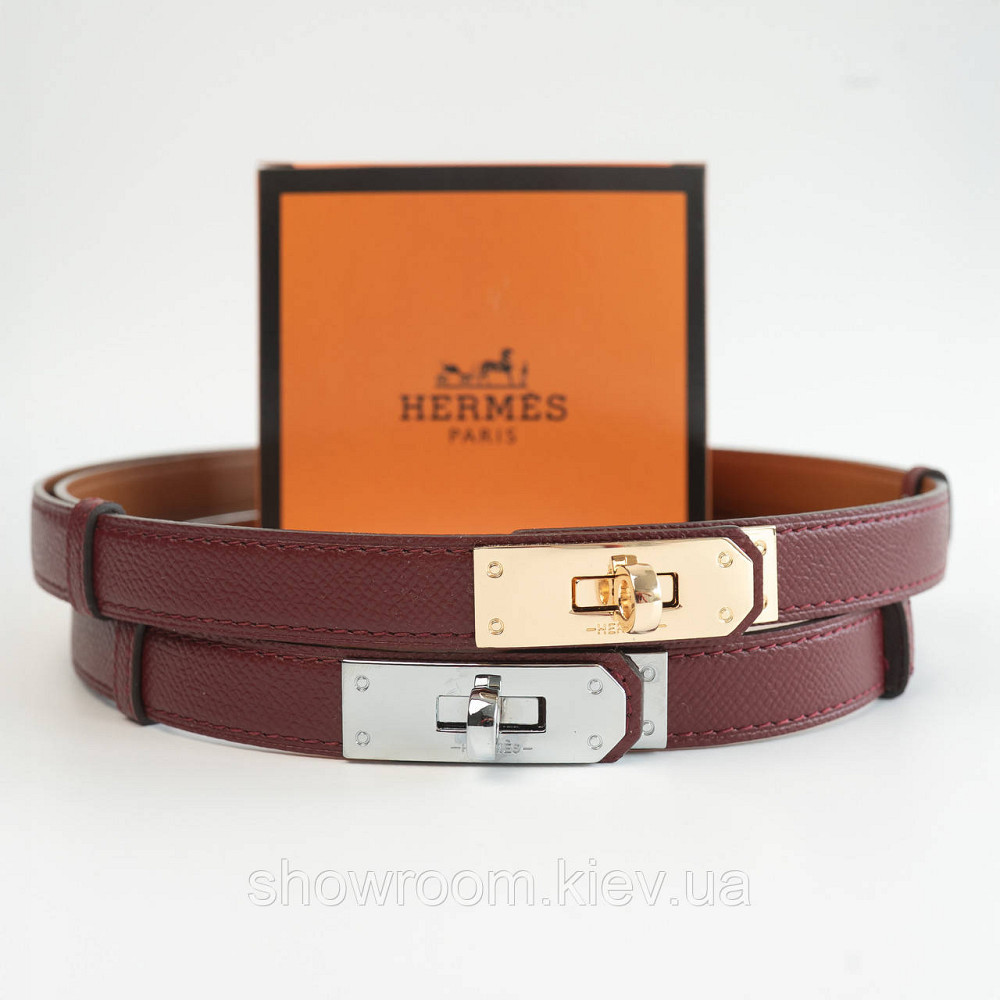 Жіночий ремінь шкіряний Hermes Гермес (280-1) бордовий Київ - фото 4