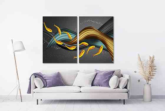 Модульна картина у вітальню/ спальню  Золоті рибки       TLV-2_108 120х170 см Київ