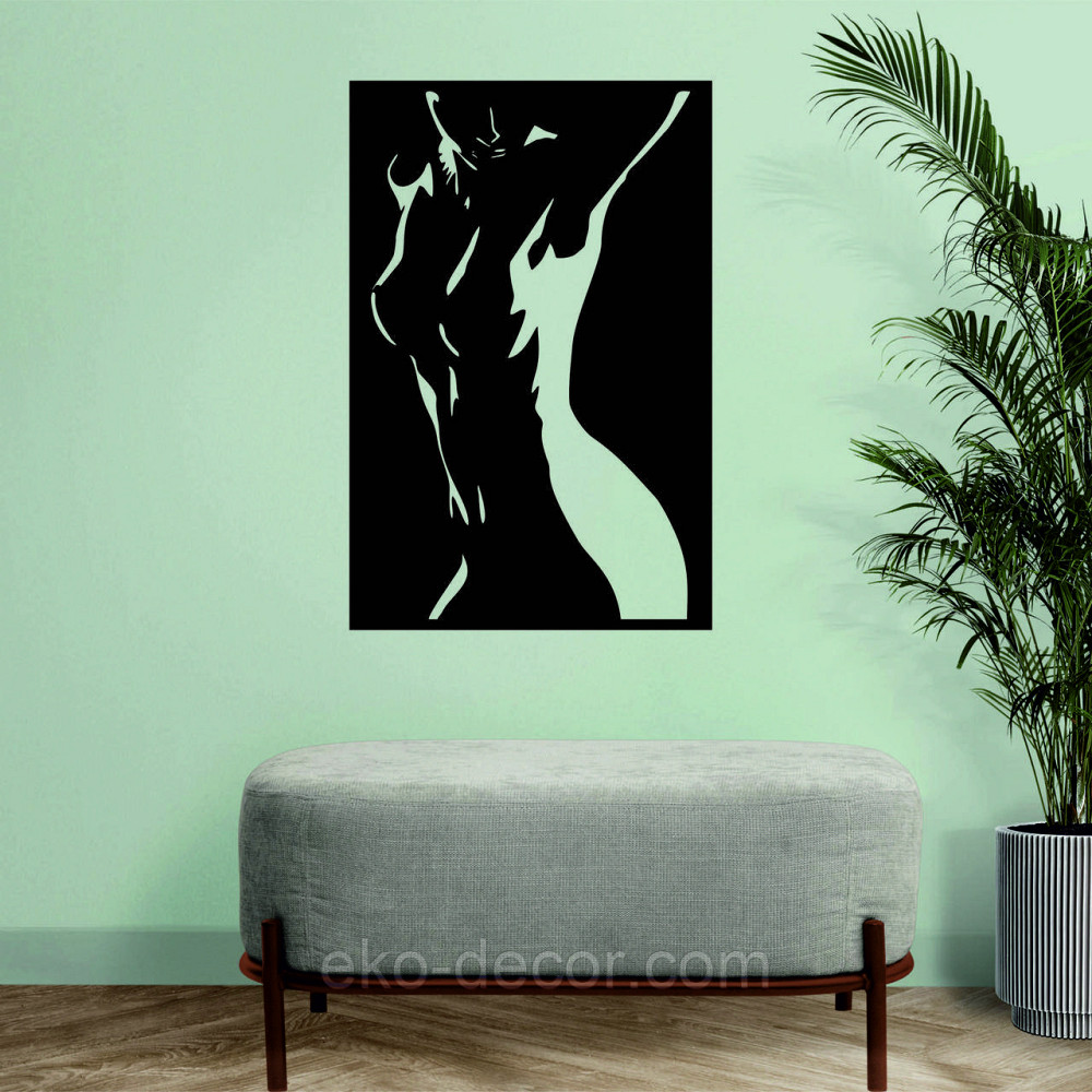 Декоративное настенное Панно «Силуэт женщины», Декор на стену 110*72 см, Черный Киев - изображение 5