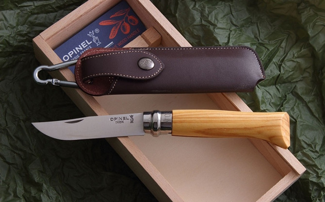 Складной Нож с чехлом в пенале Opinel Inox Steel №8 VRN Olive (001004) Нержавеющая сталь Нововолынск - изображение 2