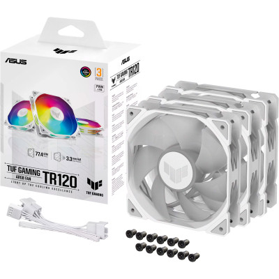 Кулер до корпусу ASUS TUF GAMING TR120 FAN ARGB WHITE 3IN1 (90DA0093-B09020) Вінниця - фото 7