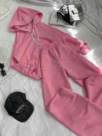 Женский прогулочный оверсайз костюм: кофта на молнии и штаны турецкая трехнить петля Барби Одесса