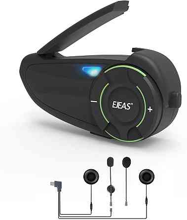Bluetooth інтерком EJEAS Q8 з Mesh 3.0, CVC шумозаглушенням, FM, IP67, 1200 мАг акумулятор, мотогарн Київ