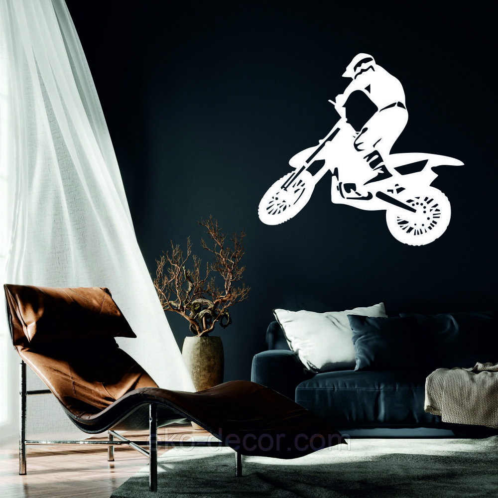 Декоративне настінне Панно «Мотоцикл» Декор на стіну 90*84 см, Білий Київ - фото 1