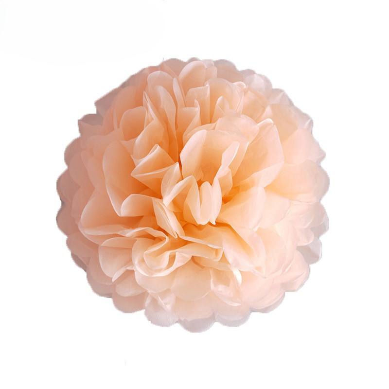 Помпон бумажный для праздника 15 см персиковый Киев - изображение 1
