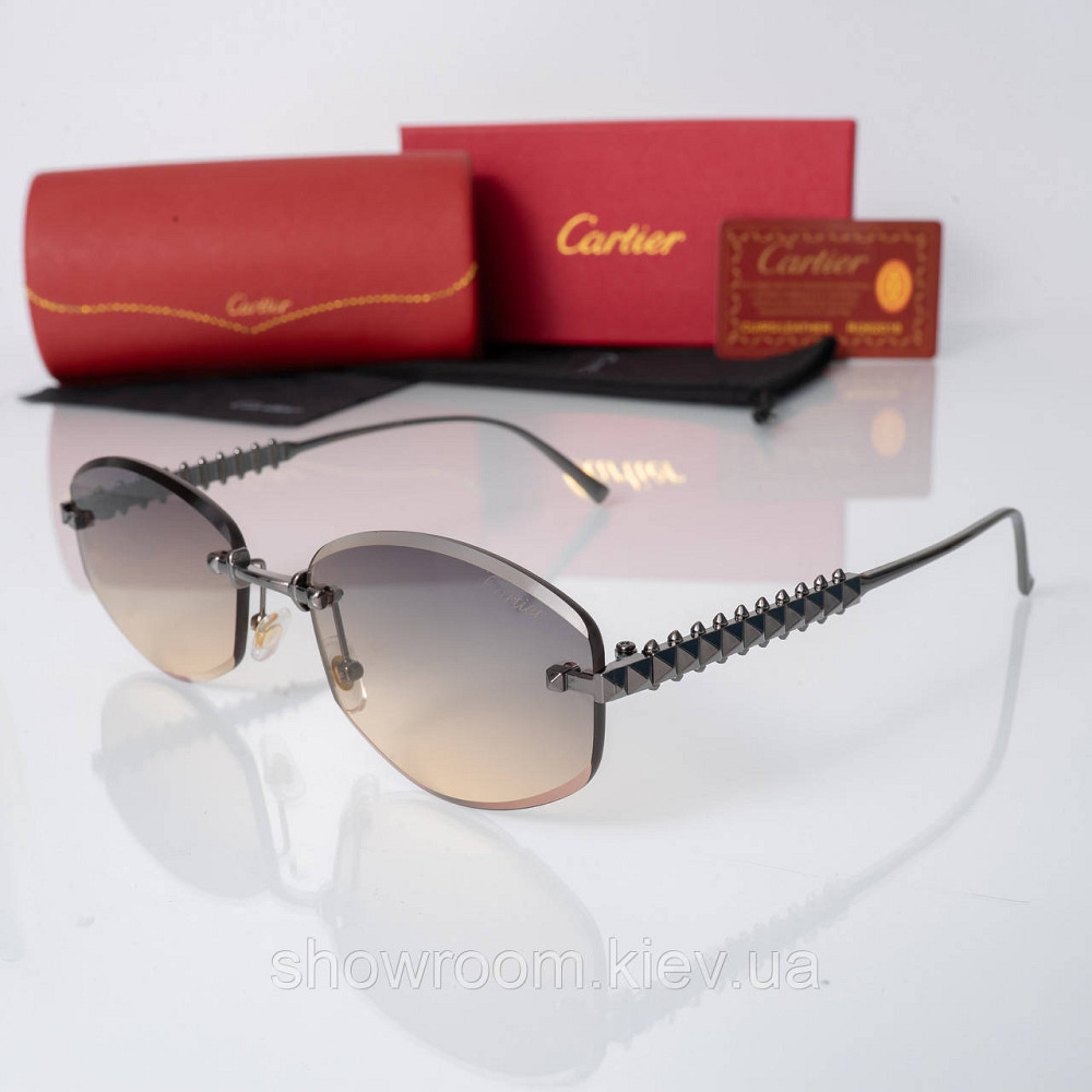 Женские солнцезащитные безоправные очки Cartier (803-1) Киев - изображение 1