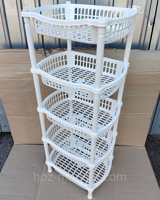 Пластиковая полочка на 5 ярусов белая Харьков - изображение 6