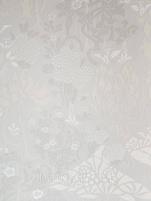 Шпалери флізелінові Decoprint екологічно чисті Daimon абстракція гілки листя молочні бежеві, сірі срібло Київ - фото 1