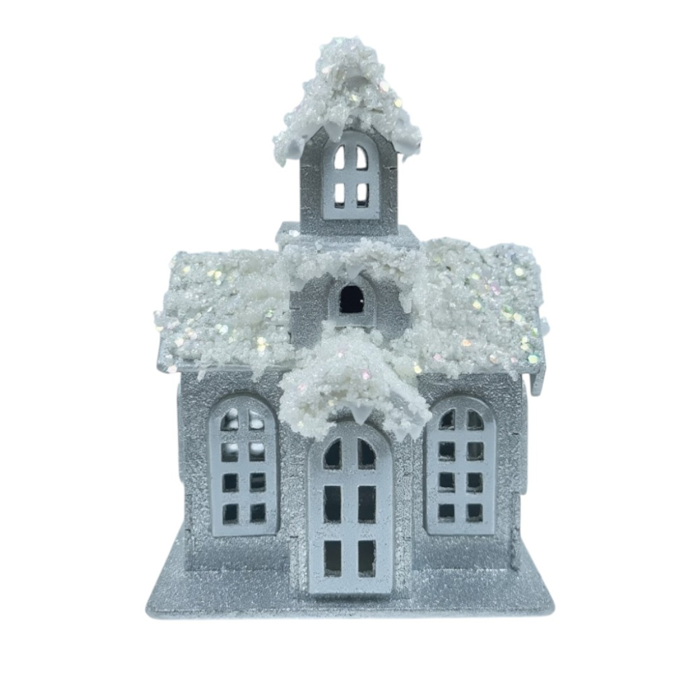 Декоративний новорічний будиночок з дерева 6×9×11 (см) Срібло 28124303 Коломыя - изображение 2