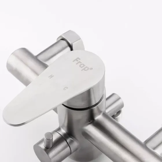 Смеситель для ванны с душевым гарнитуром Frap H48 F2248 нержавеющая сталь Киев