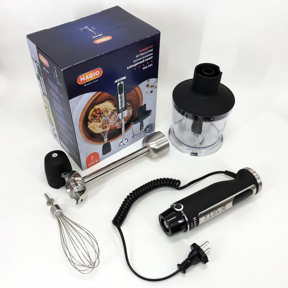 Занурювальний блендер з подрібнювачем MAGIO, Портативний блендер для смузі Кухонний з терками UN-37 Львів - фото 16