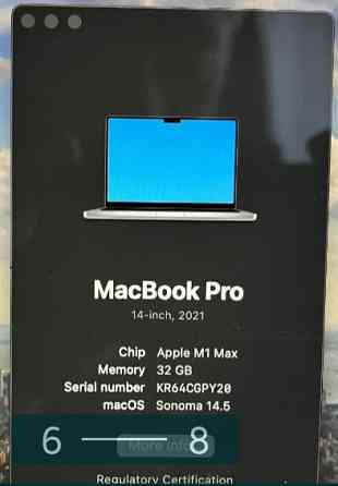 Ноутбук Apple MacBook Pro 14 / M1 Max 10/ GPU 24 / 32Gb Київ