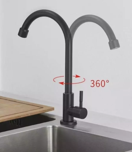 Монокран для холодної води MIXXUS MONO-01.SUS BLACK чорний із нерж. сталі (MI6561) Чернівці - фото 5