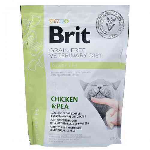 Сухий корм Brit GF VetDiets Cat Diabetes для кішок, у разі цукрового діабету, з куркою та горохом, 400 г Київ