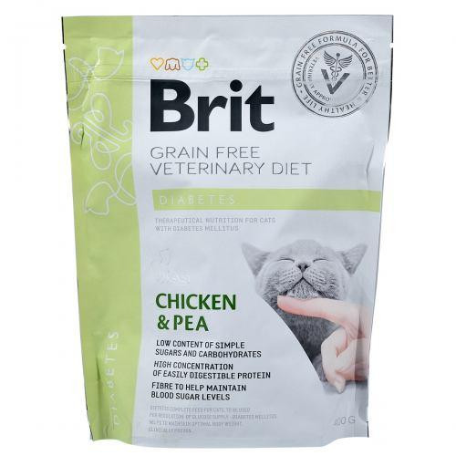 Сухий корм Brit GF VetDiets Cat Diabetes для кішок, у разі цукрового діабету, з куркою та горохом, 400 г Київ - фото 3