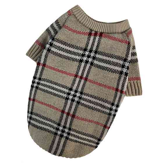 Свитер для собак вязанный с манжетами Burberry Dogs Bomba бежевый 3 Одесса