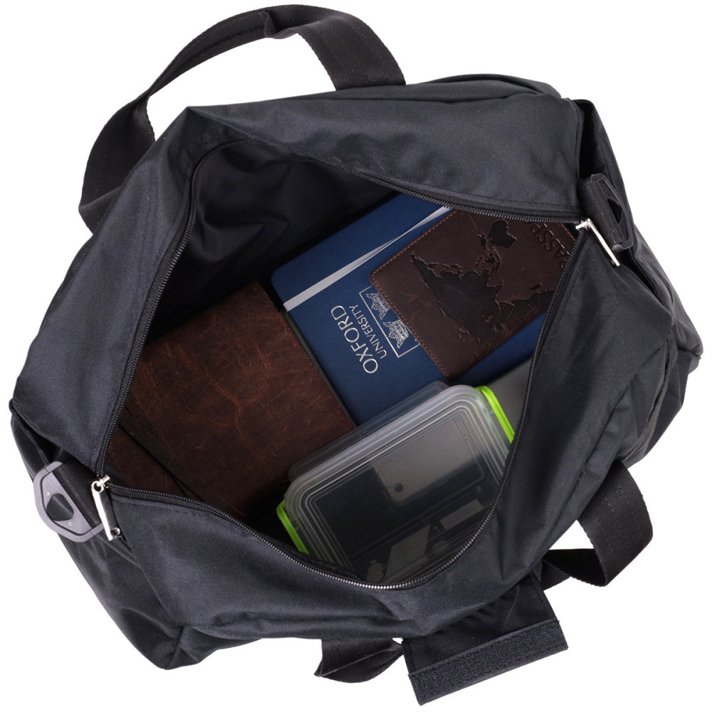 Невелика дорожня сумка з якісного поліестеру FABRA 22581 Чорний Київ - фото 2