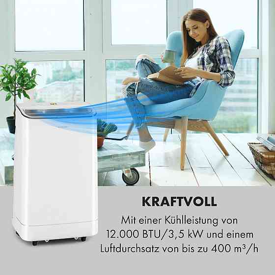 Кондиционер Klarstein Iceblock 3-в-1 12 000 BTU/3,5 кВт 400 м³/ч макс.белый (Германия, читать описание) Ровно