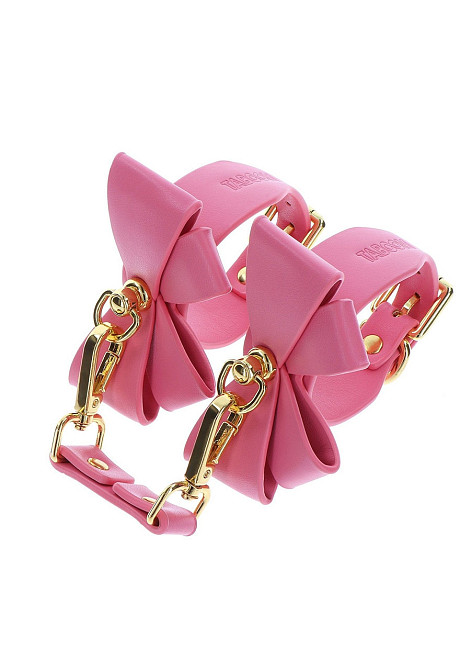 Поножі з бантиками Taboom Malibu Ankle Cuffs із веганської шкіри, рожеві Sex Aura Київ - фото 9