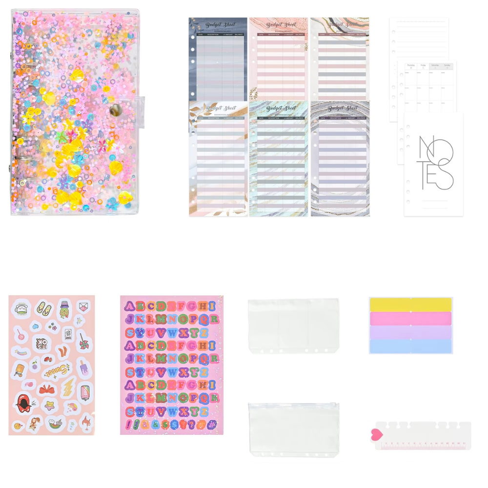 Блокнот-планер для финансов формат А6,планер бюджета и хранения денег,органайзер прозрачный с блестками Каменец-Подольский - изображение 2