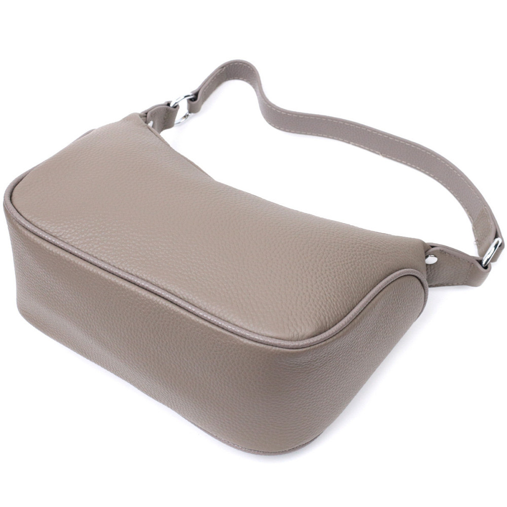 Шкіряна сумка напівкруглого формату з однією ручкою Vintage 22412 Сіра Київ - фото 5