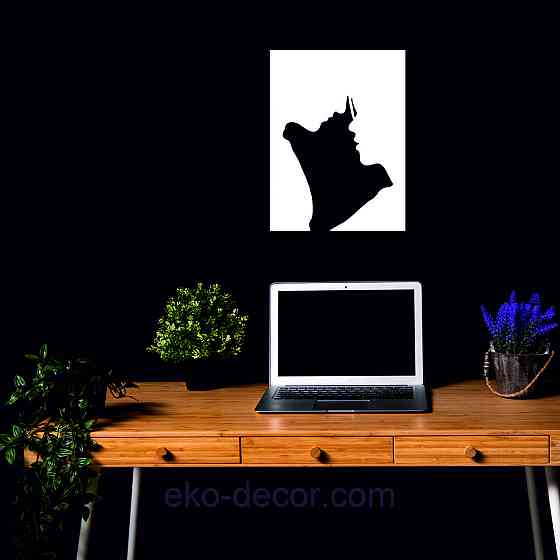 Декоративне настінне 3D Панно «Силует пари», Декор на стіну з об'ємом 50*37 см, Білий Київ