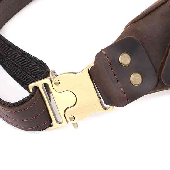 Мужская стильная бананка из натуральной винтажной кожи Shvigel 23130 Коричневый Киев