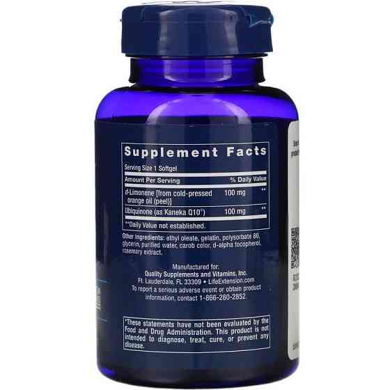 Коензим Q10 Life Extension CoQ10 Ubiquinone 100 мг 60 кап Київ