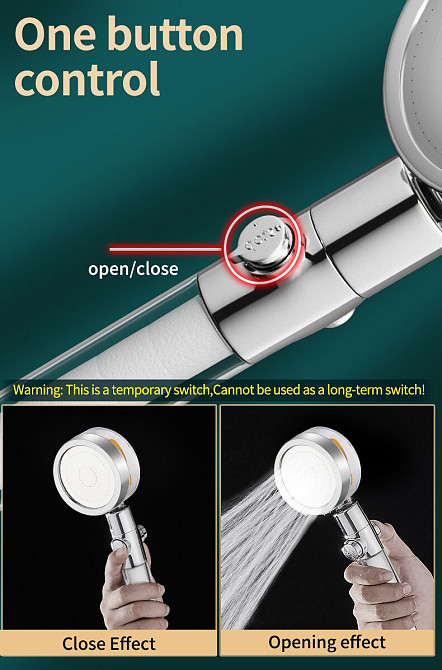 Насадка для душа с пропеллером и фильтром, держатель, шланг (1,5м). Воронка для душа поворотная. Водосберегающая воронка Киев - изображение 4